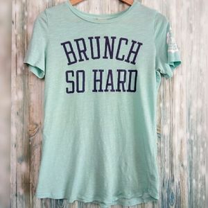 Pink VS Heathered Light Blue Short Sleeve Boat Neck t shirt XS